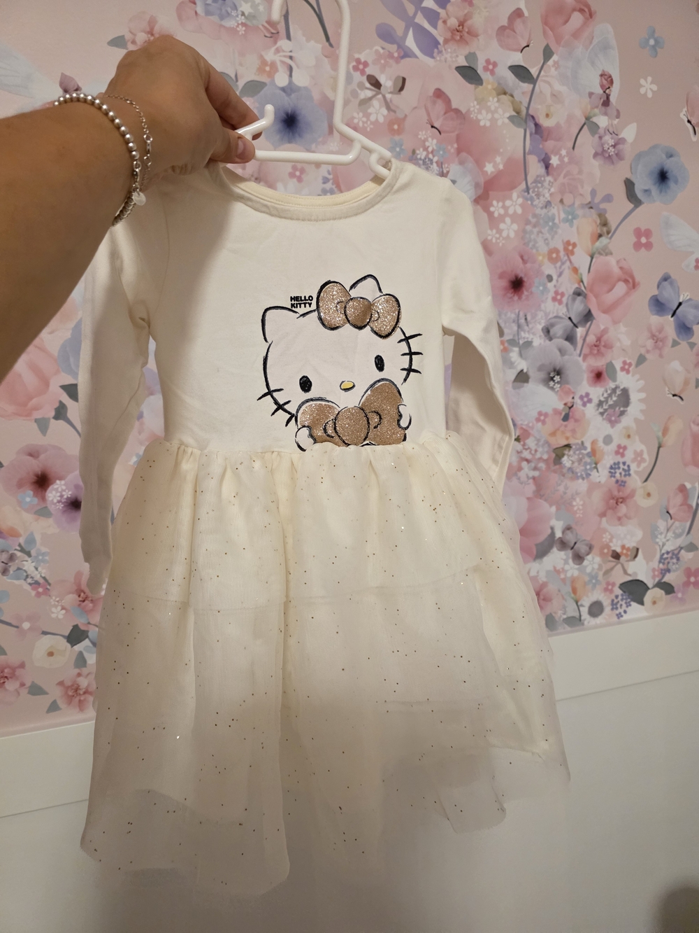 H&M Cream Hello Kitty Glitter Tulle Dress